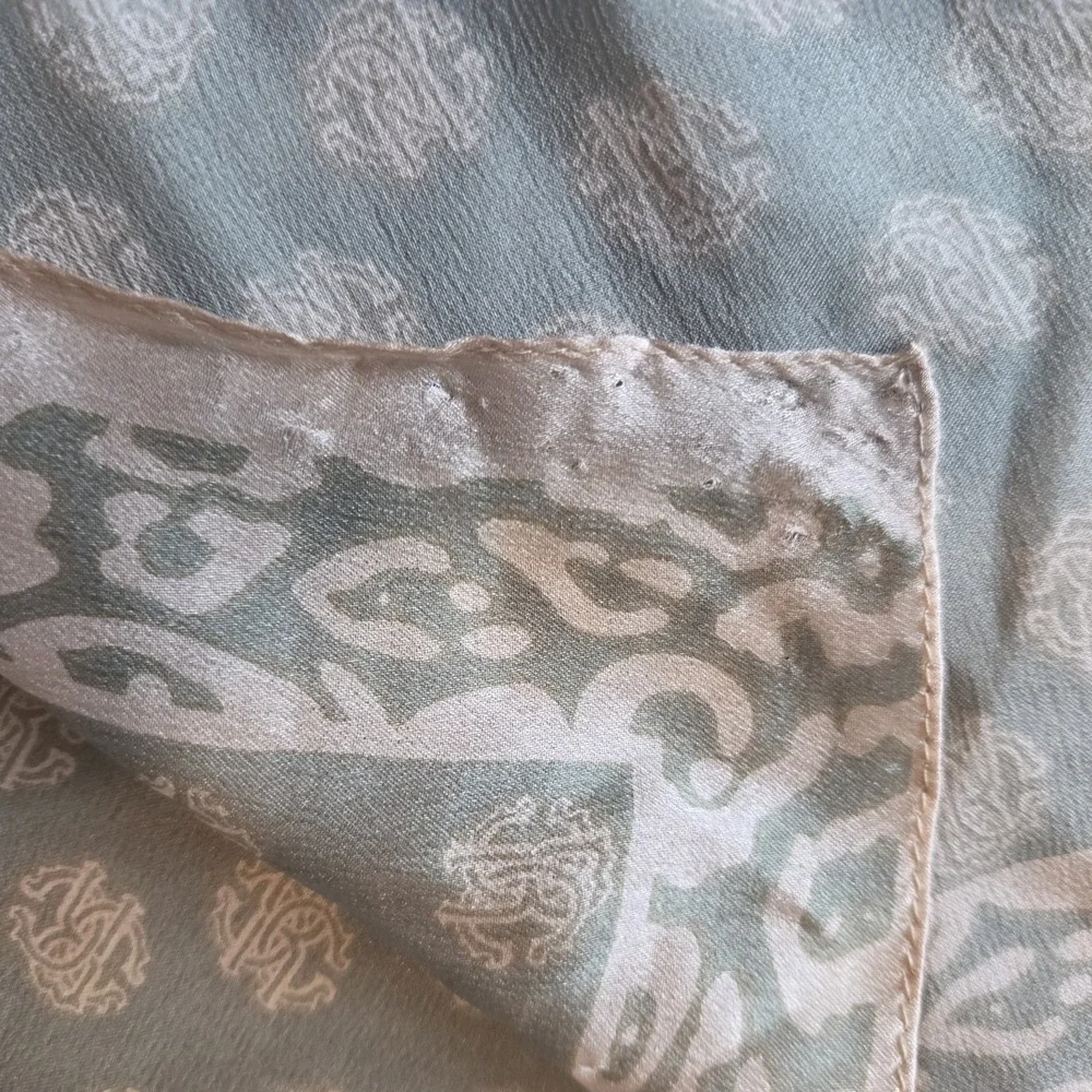 Roberto Cavalli 100% Silk Scarf Made Italy Sage Green Animal Print Large